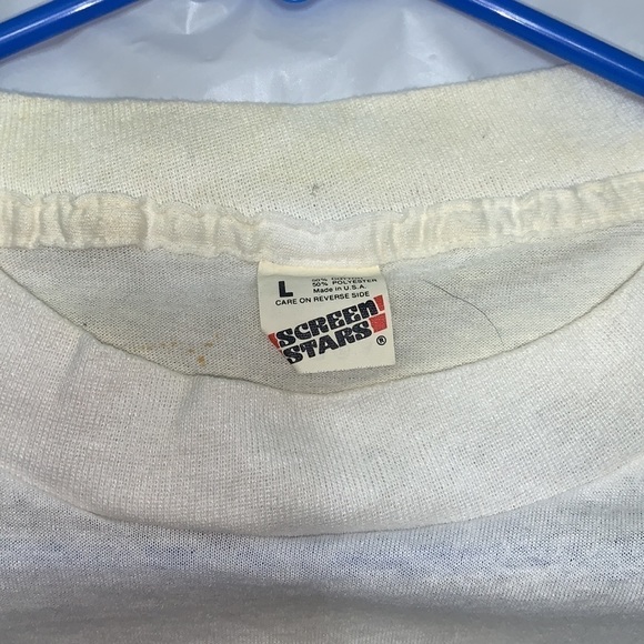 Vintage Rush Show of Hands Screen Stars White Tee Size L - Picture 4 of 7